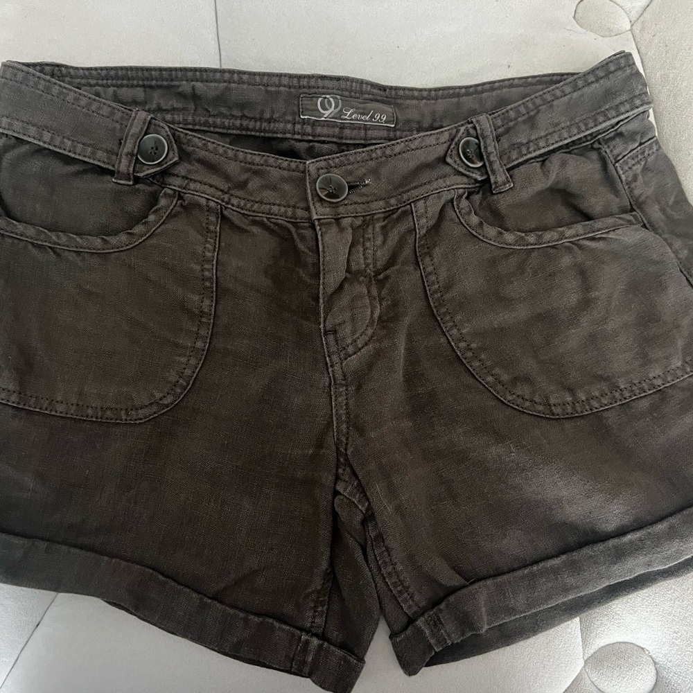 Anthropology Level 99 Women's Army Green Grey Cargo Shorts